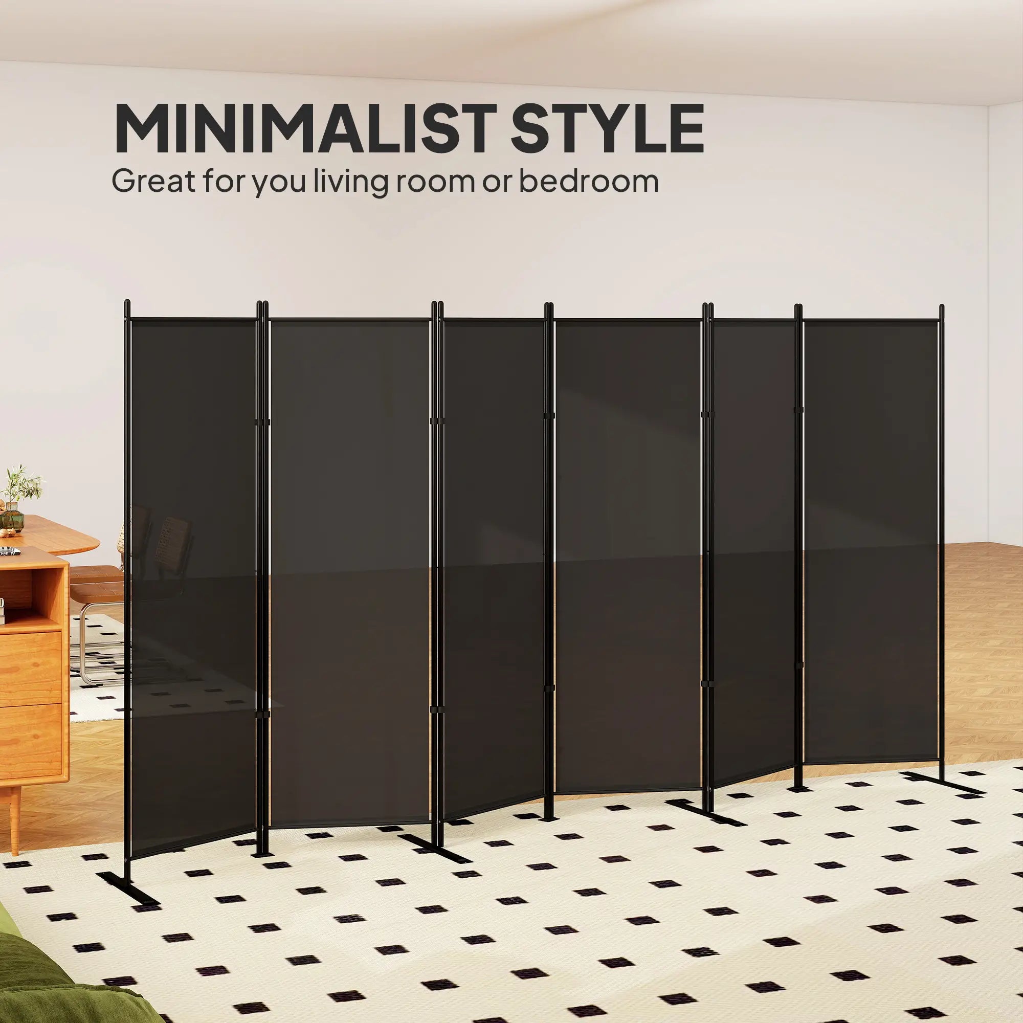 6 Ft Room Divider, Folding Privacy Screen, Charcoal Grey Room Dividers at Gallery Canada