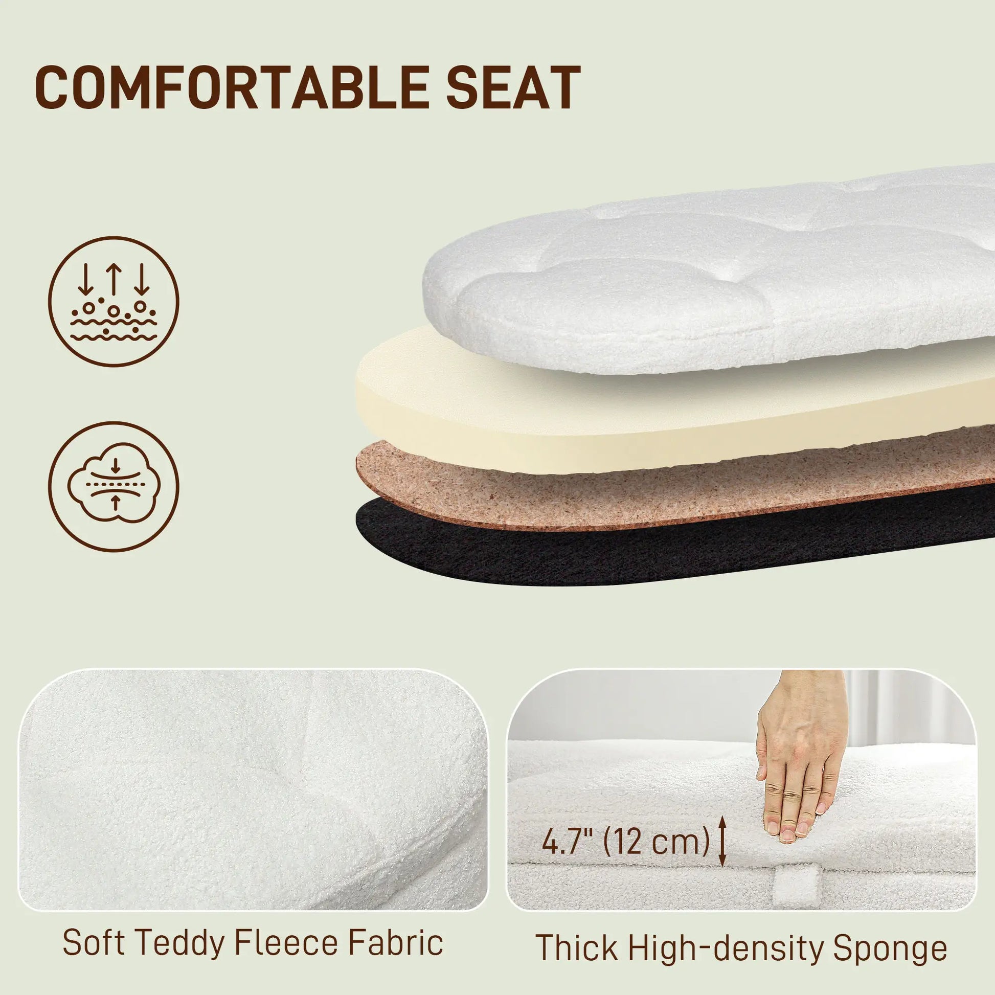 Boucle Storage Bench, Tufted Teddy Fleece, Wood Legs, White Storage Ottomans & Benches at Gallery Canada