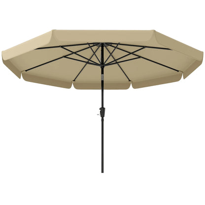 10 ft Outdoor Patio Umbrella, Push Button Tilt Crank, Khaki Sun Umbrellas Khaki at Gallery Canada