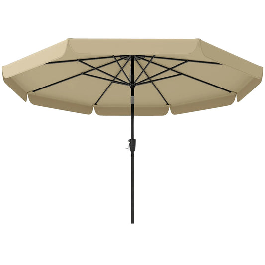 10 ft Outdoor Patio Umbrella, Push Button Tilt Crank, Khaki Sun Umbrellas Khaki at Gallery Canada