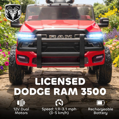 12V Ride On Car, Dodge RAM 3500, Remote Control, Suspension, Red Electric Toy Cars at Gallery Canada