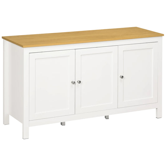 Sideboard, Buffet Cabinet with Doors, Adjustable Shelves, Natural, White Bar Cabinets White, Natural at Gallery Canada