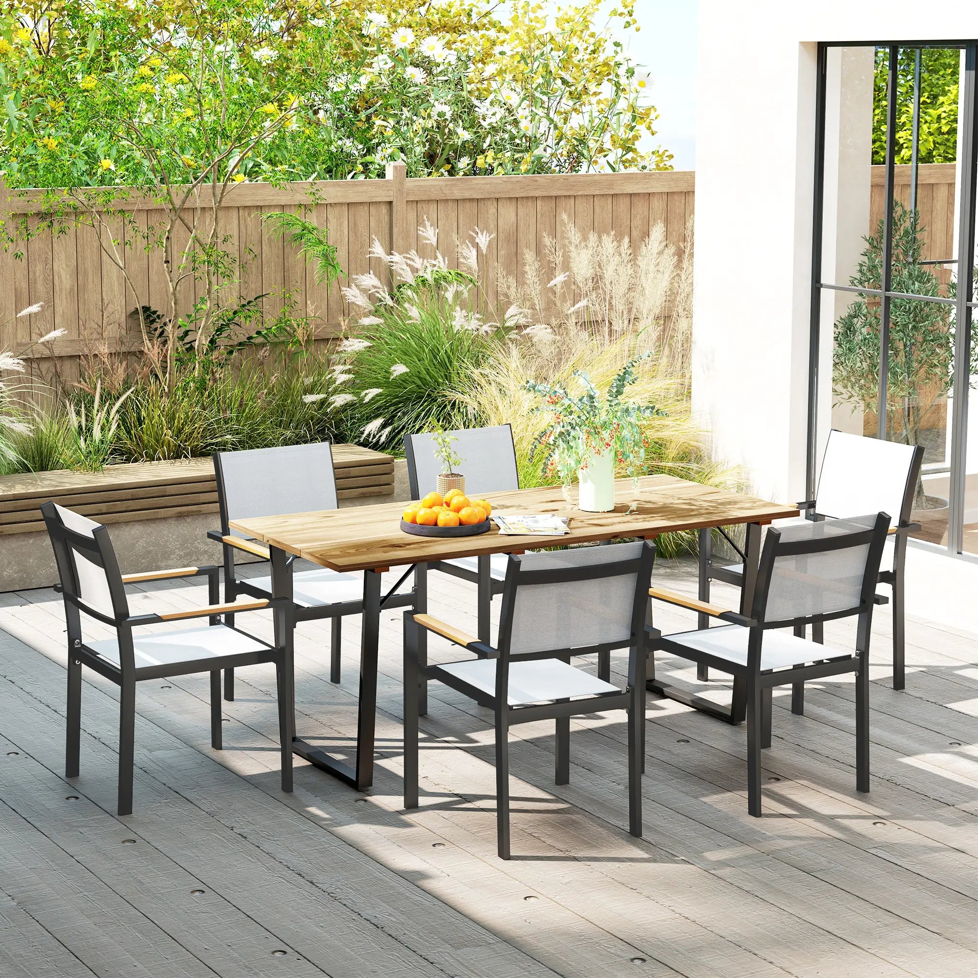Wooden Outdoor Dining Table for 6, 2