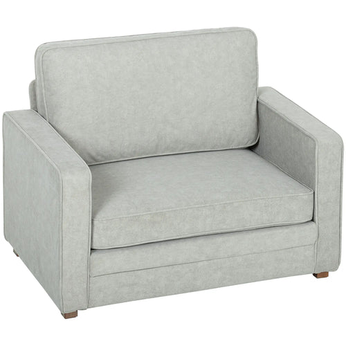 Grey Velvet Fabric Armchair, Wide Seat Spring Cushion, Solid Wood Legs, Grey