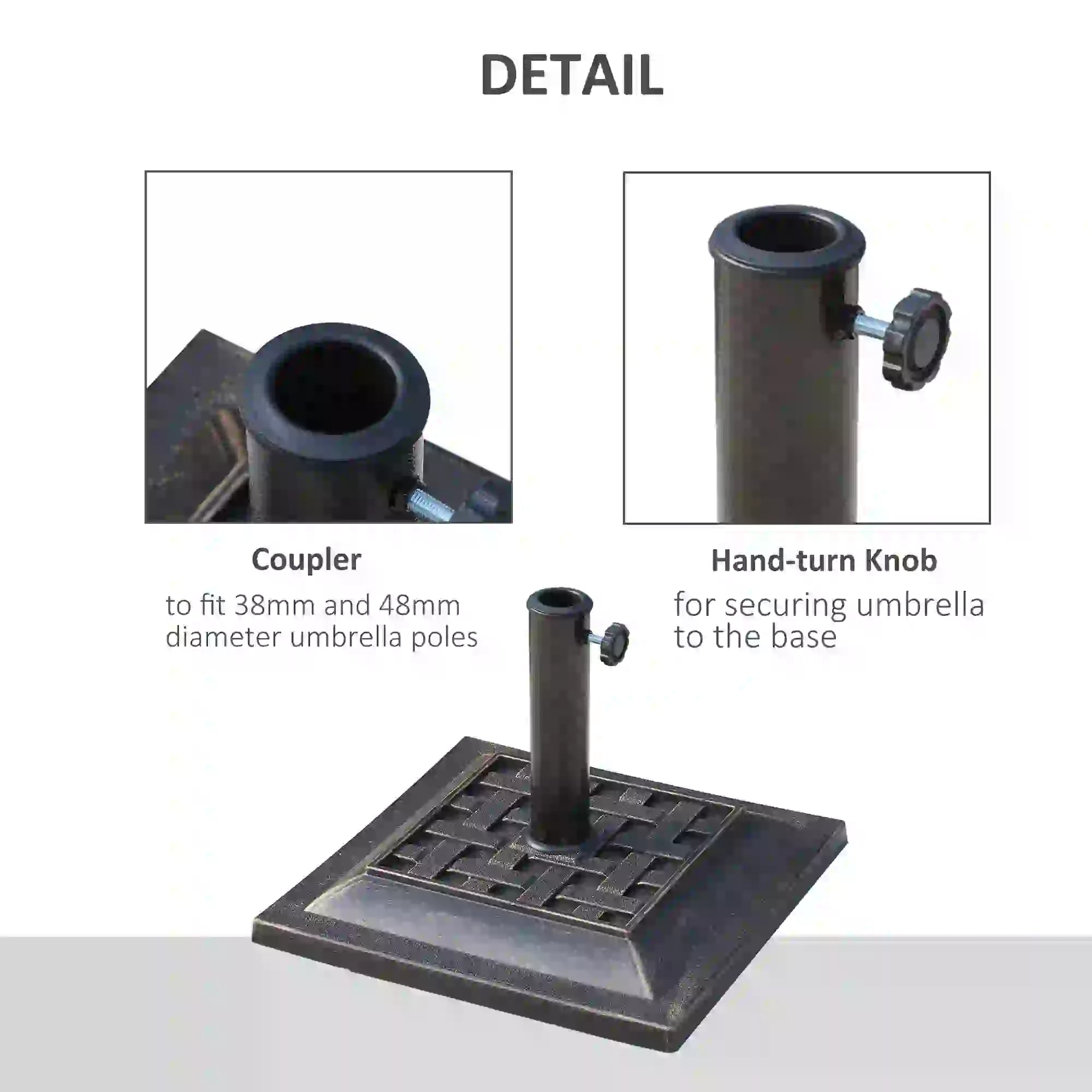 20 lbs Resin Umbrella Stand, Square Base, Bronze Umbrella Bases at Gallery Canada