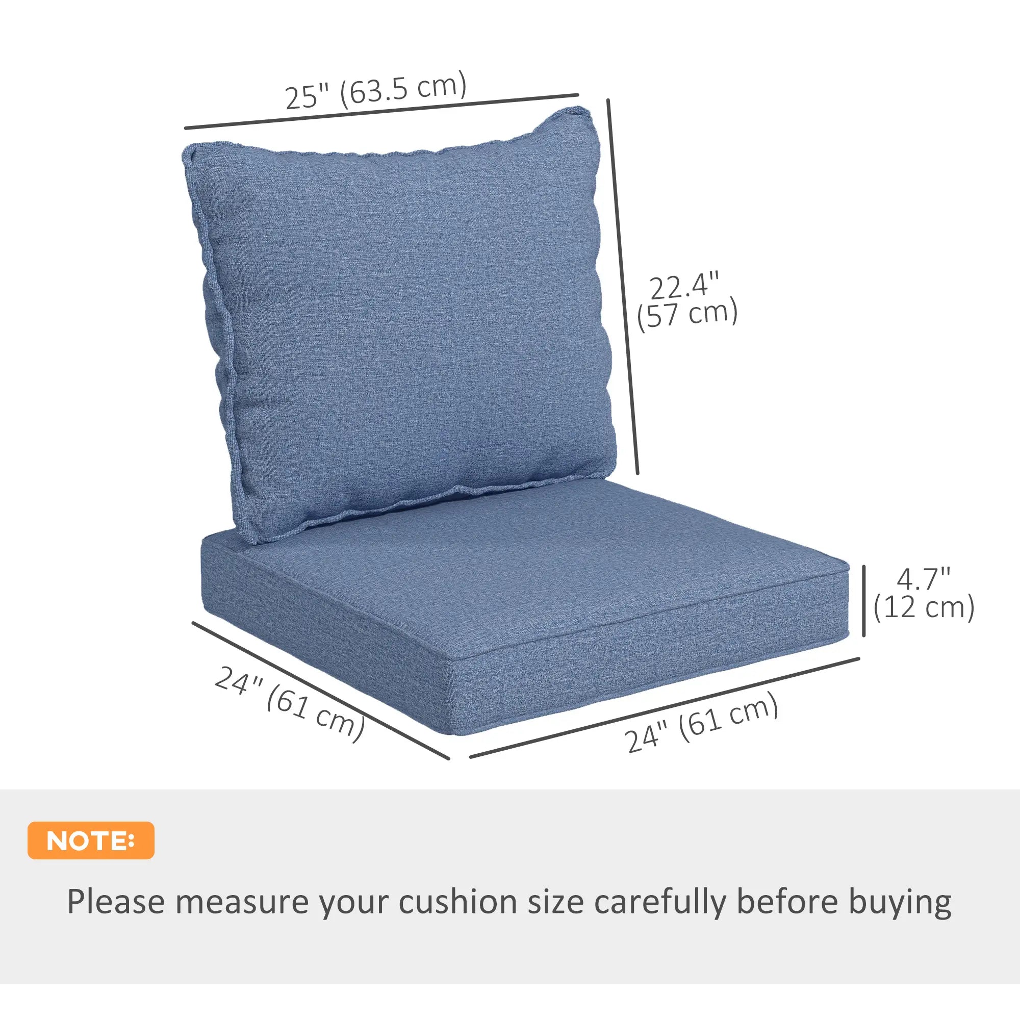 4-Piece Patio Chair Cushion Set, Indoor Outdoor, Blue Patio Chair Cushions at Gallery Canada