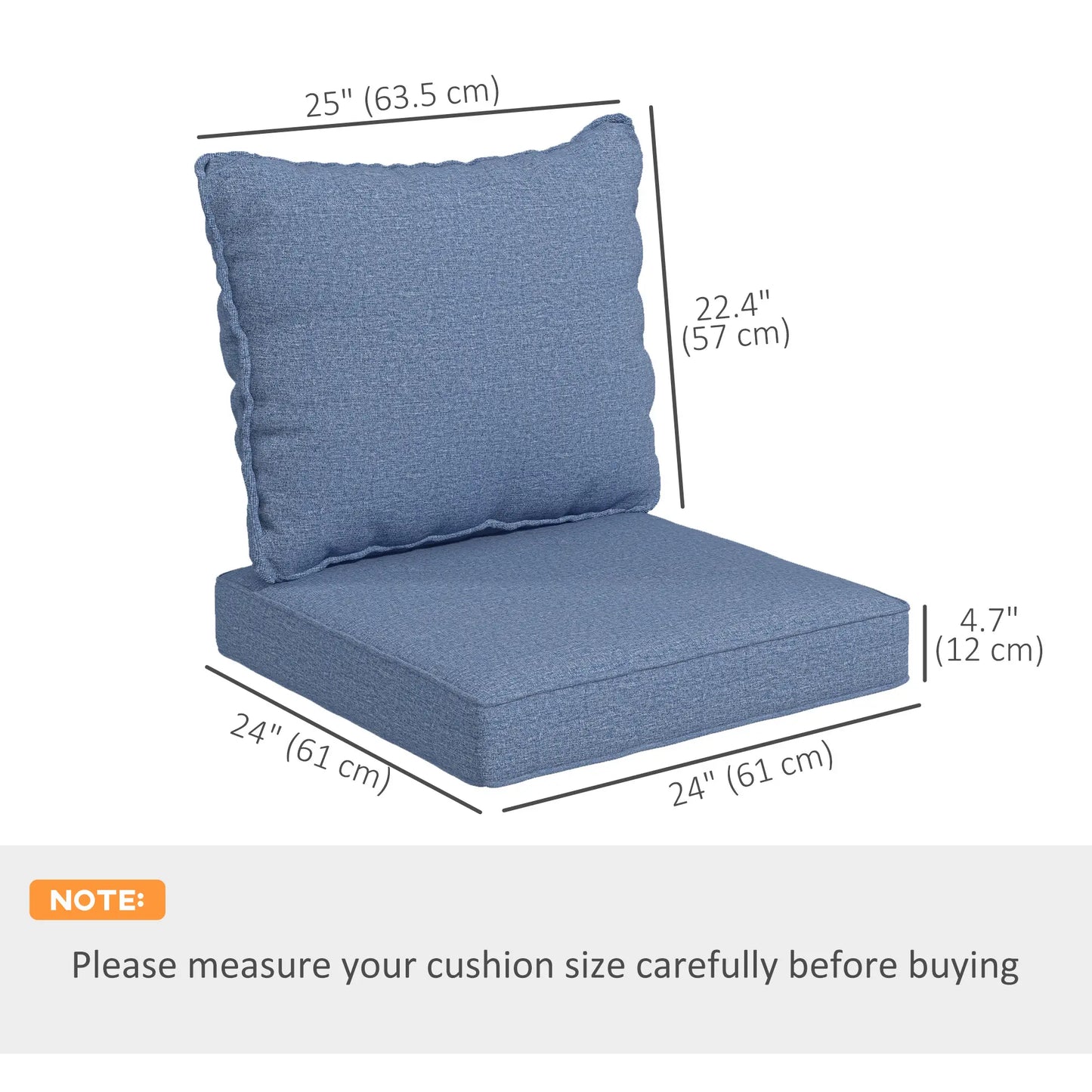 4-Piece Patio Chair Cushion Set, Indoor Outdoor, Blue Patio Chair Cushions at Gallery Canada