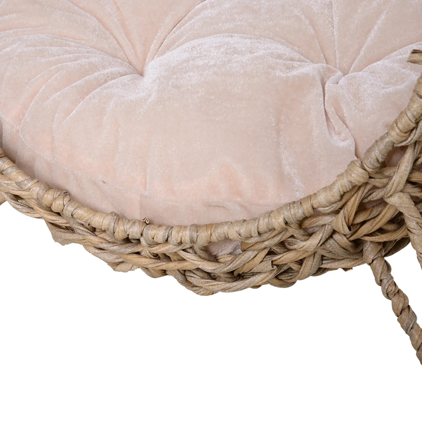 Rattan Cat House with Cushion, Elevated Wicker Kitten Bed, Natural Wood Cat Houses at Gallery Canada