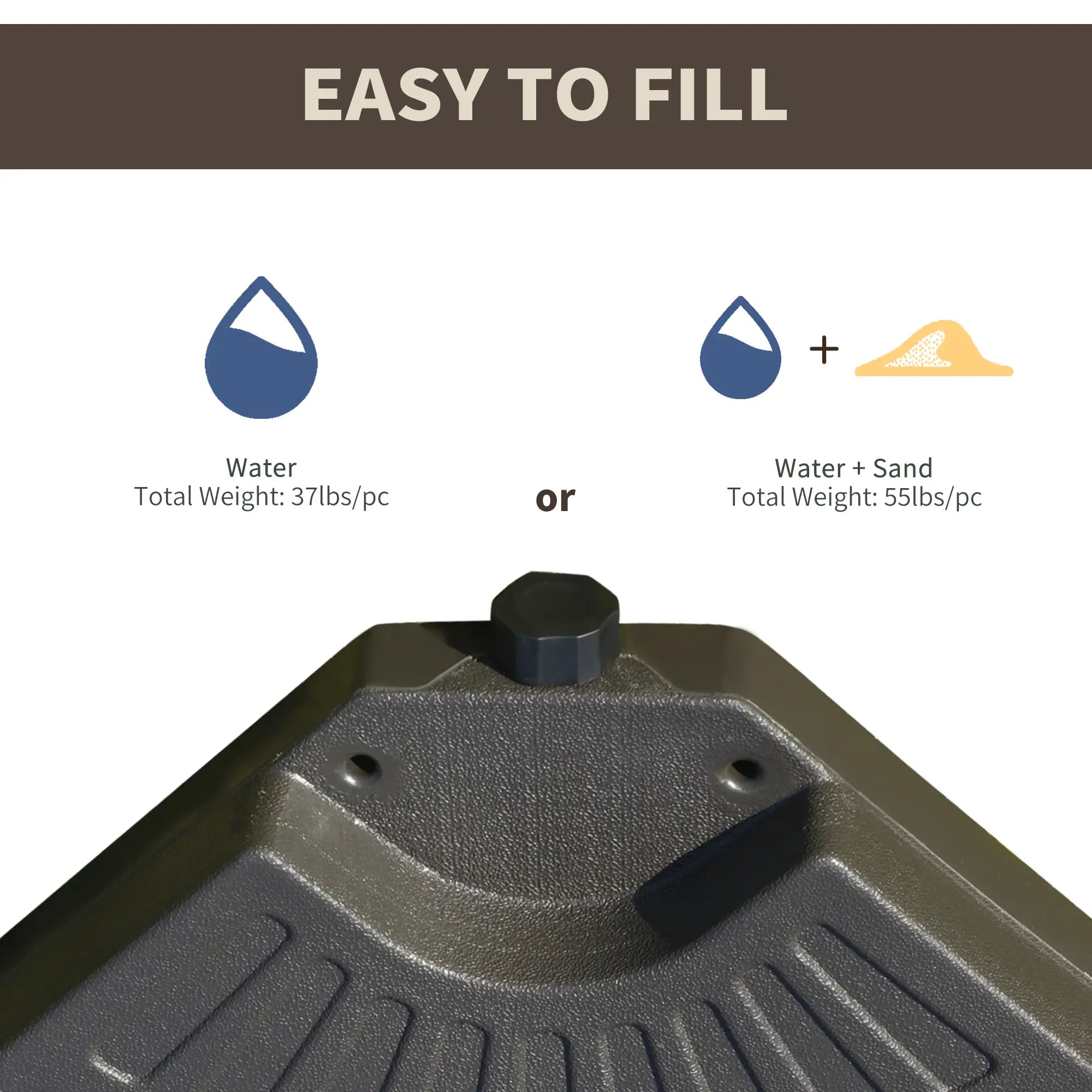 4-Piece Cantilever Offset Patio Umbrella Stand, Water & Sand Filled Base Umbrella Bases at Gallery Canada