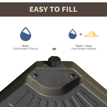 4-Piece Cantilever Offset Patio Umbrella Stand, Water & Sand Filled Base Umbrella Bases at Gallery Canada