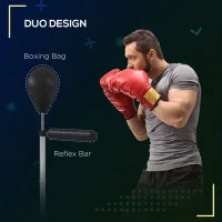 Freestanding Boxing Punch Bag, 63"-80.7" Adjustable Height, Black