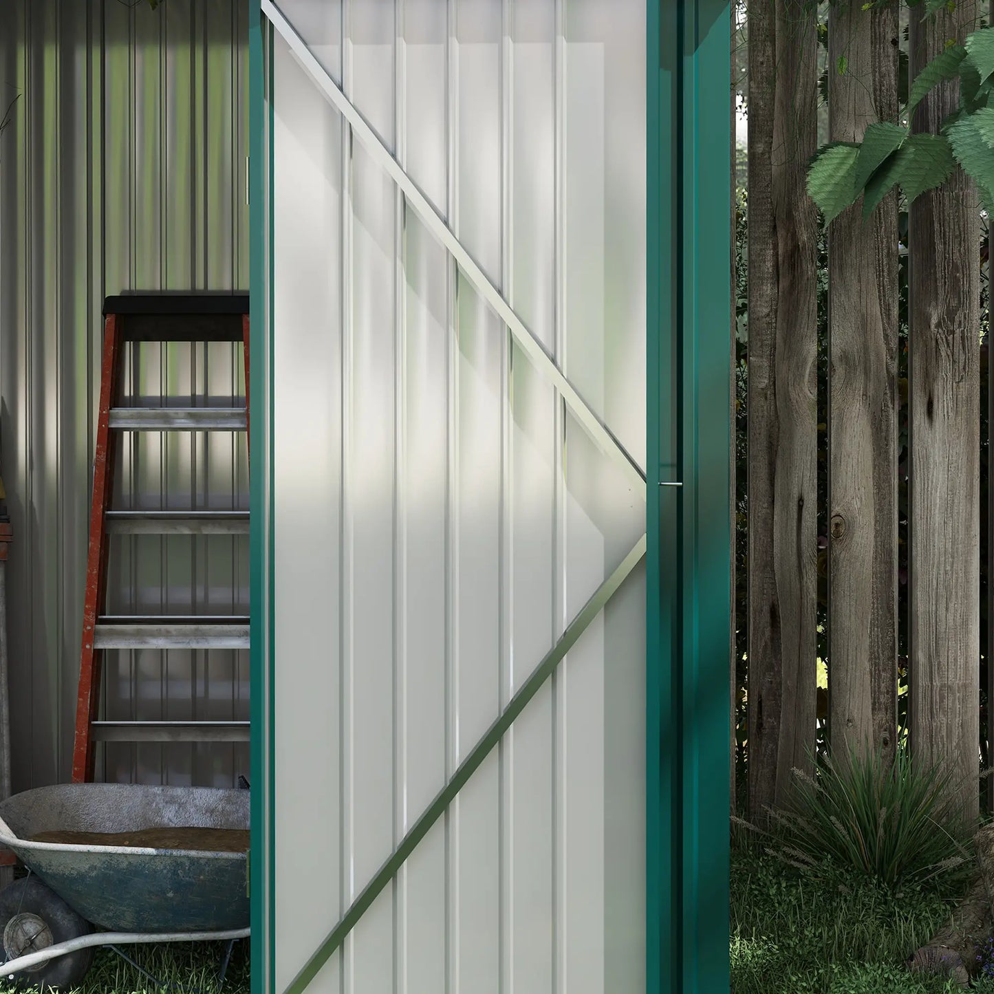 5' x 3' Outdoor Storage Shed, Steel Garden Shed, Lockable Door, Green Sheds at Gallery Canada