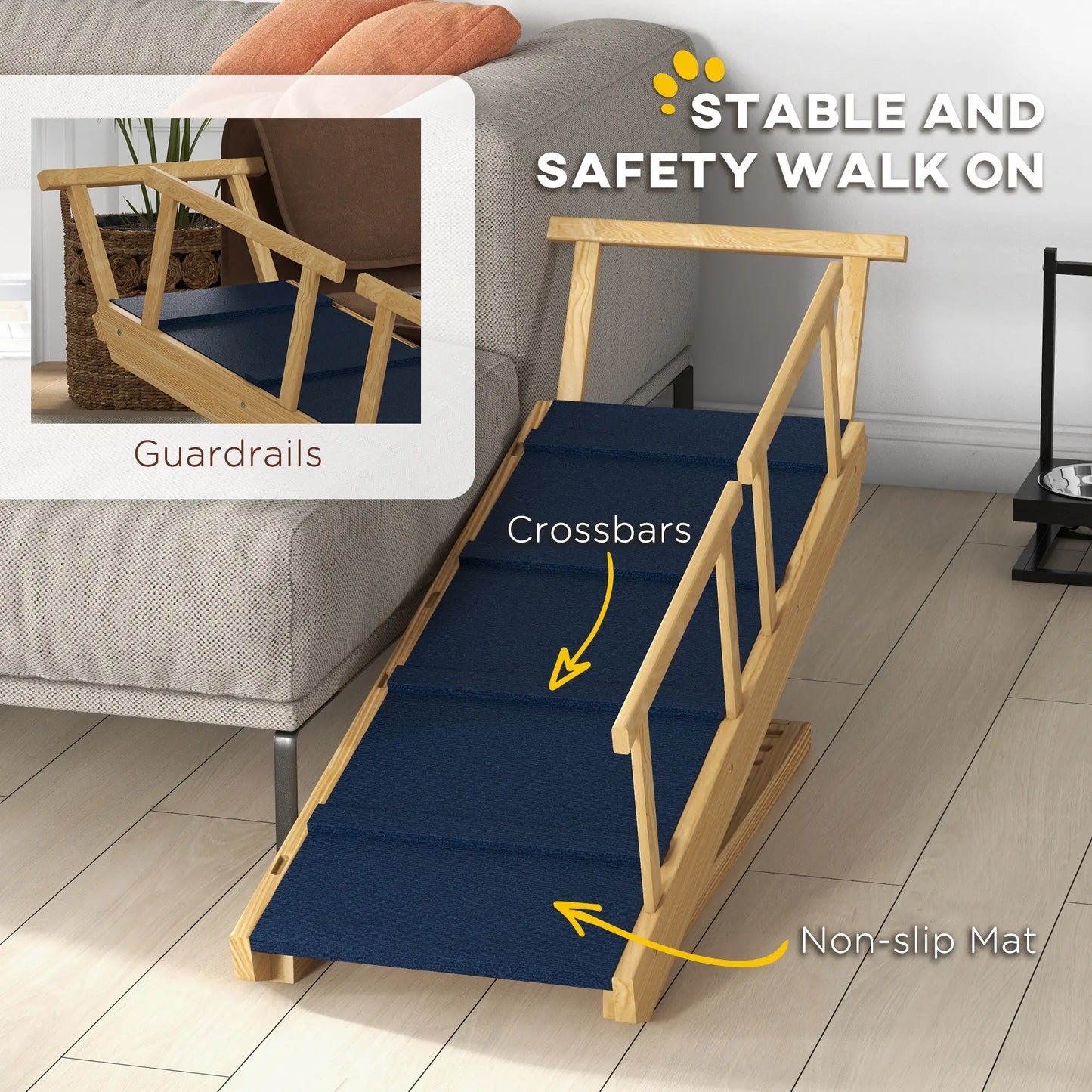 Adjustable Dog Stairs, Foldable Steps with Non-Slip Mat, for Small to Large Dogs Dog Stairs at Gallery Canada