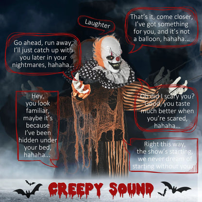 5ft Outdoor Halloween Decoration, Talking Circus Clown, Sound Motion Activated Halloween Decorations at Gallery Canada