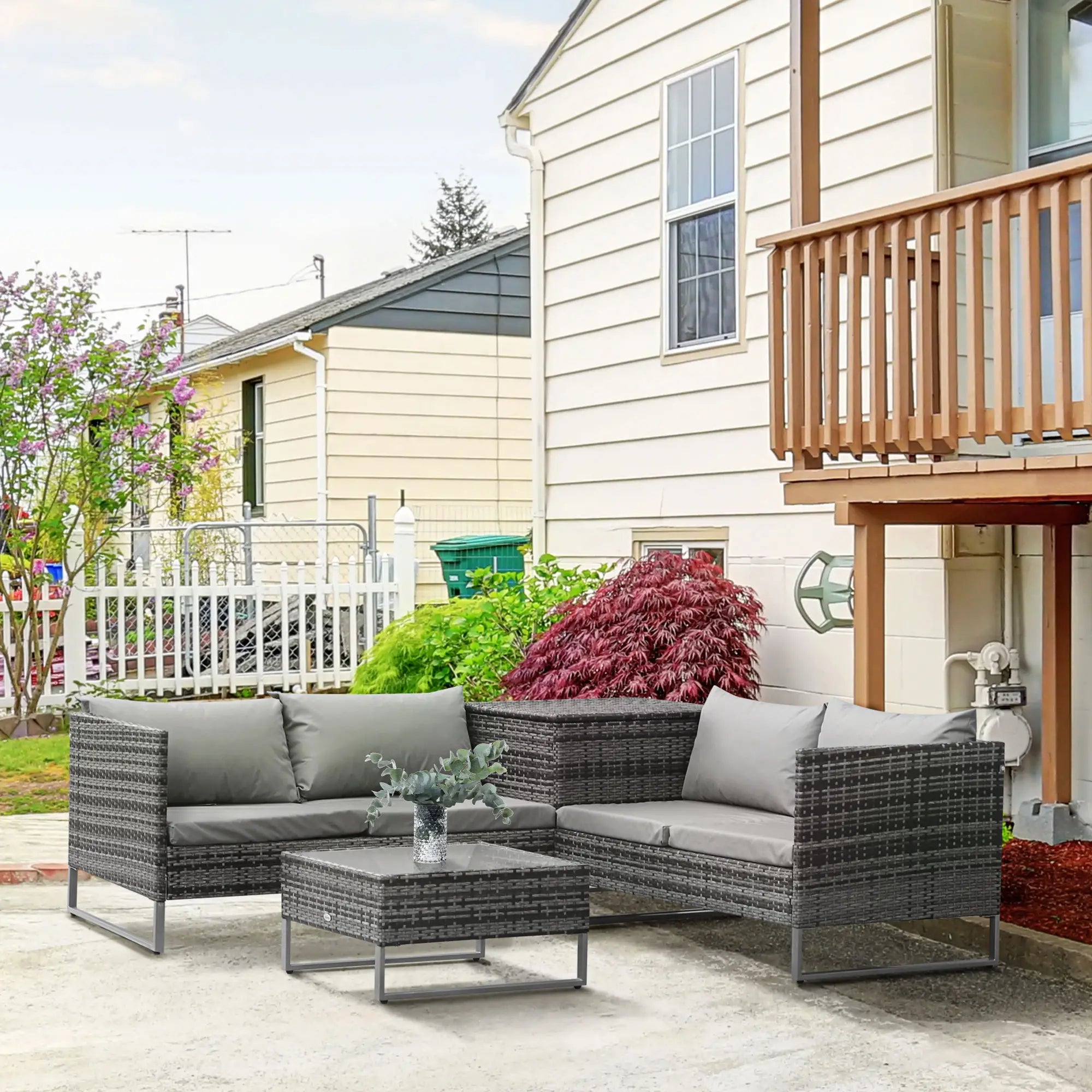 4 Piece Patio Furniture Set, Coffee Table, Corner Table, Backyard, Porch Patio Furniture Sets at Gallery Canada