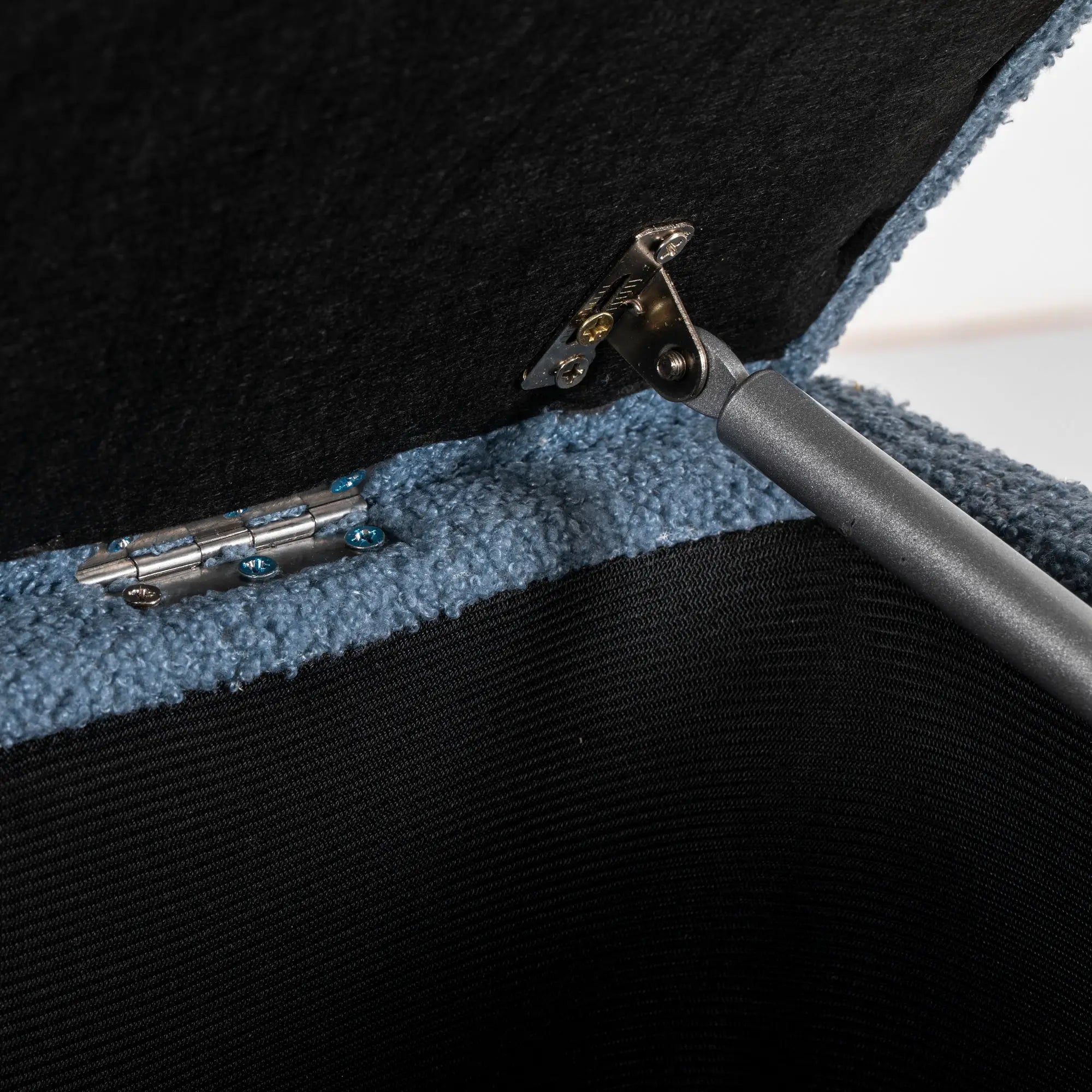 Modern Storage Bench, Ottoman with Teddy Velvet Upholstery, Blue Storage Ottomans & Benches at Gallery Canada