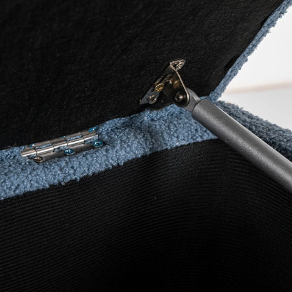 Modern Storage Bench, Ottoman with Teddy Velvet Upholstery, Blue Storage Ottomans & Benches at Gallery Canada