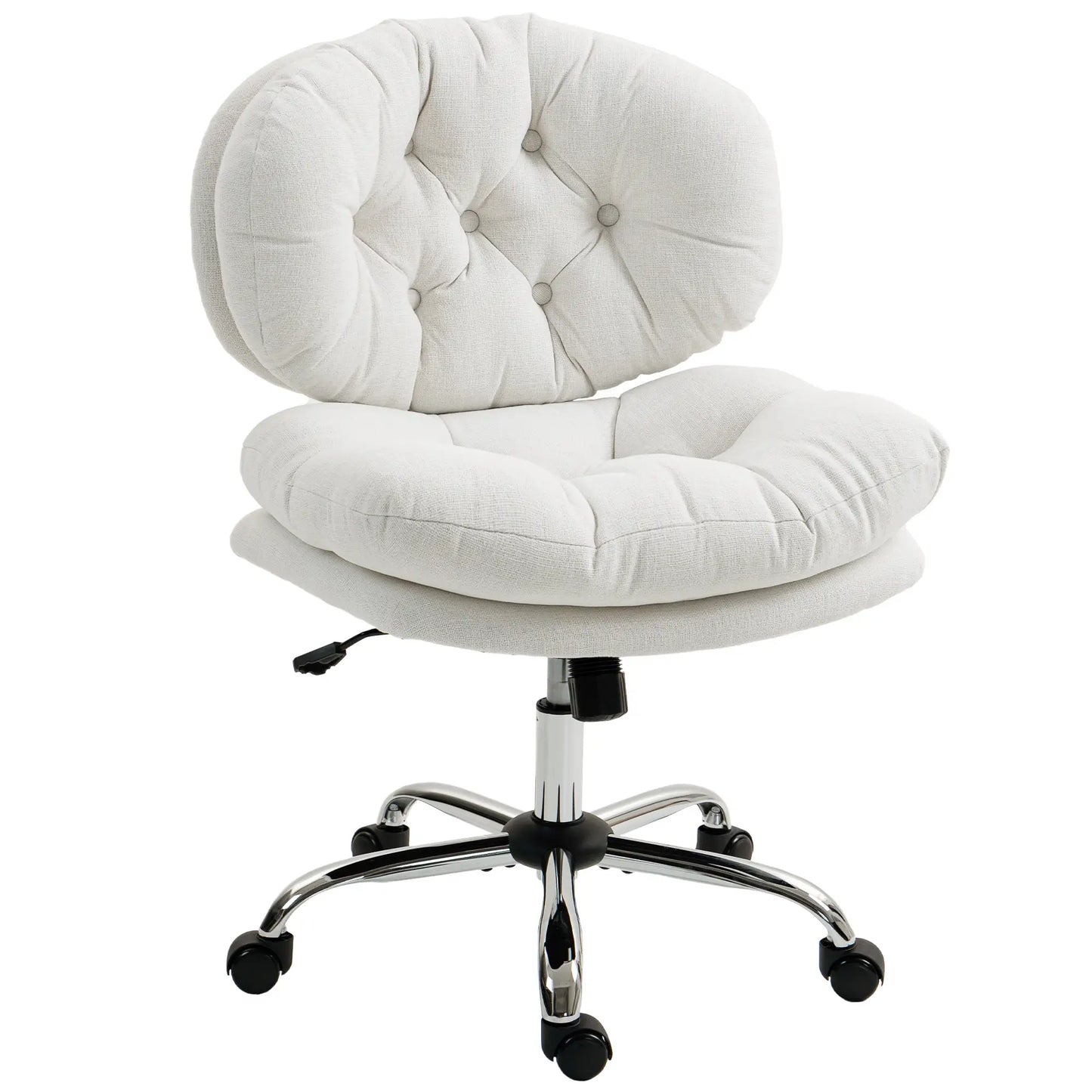 Armless Office Chair, Wide Padded Seat, Adjustable Height, Cream White Task Chairs Cream at Gallery Canada