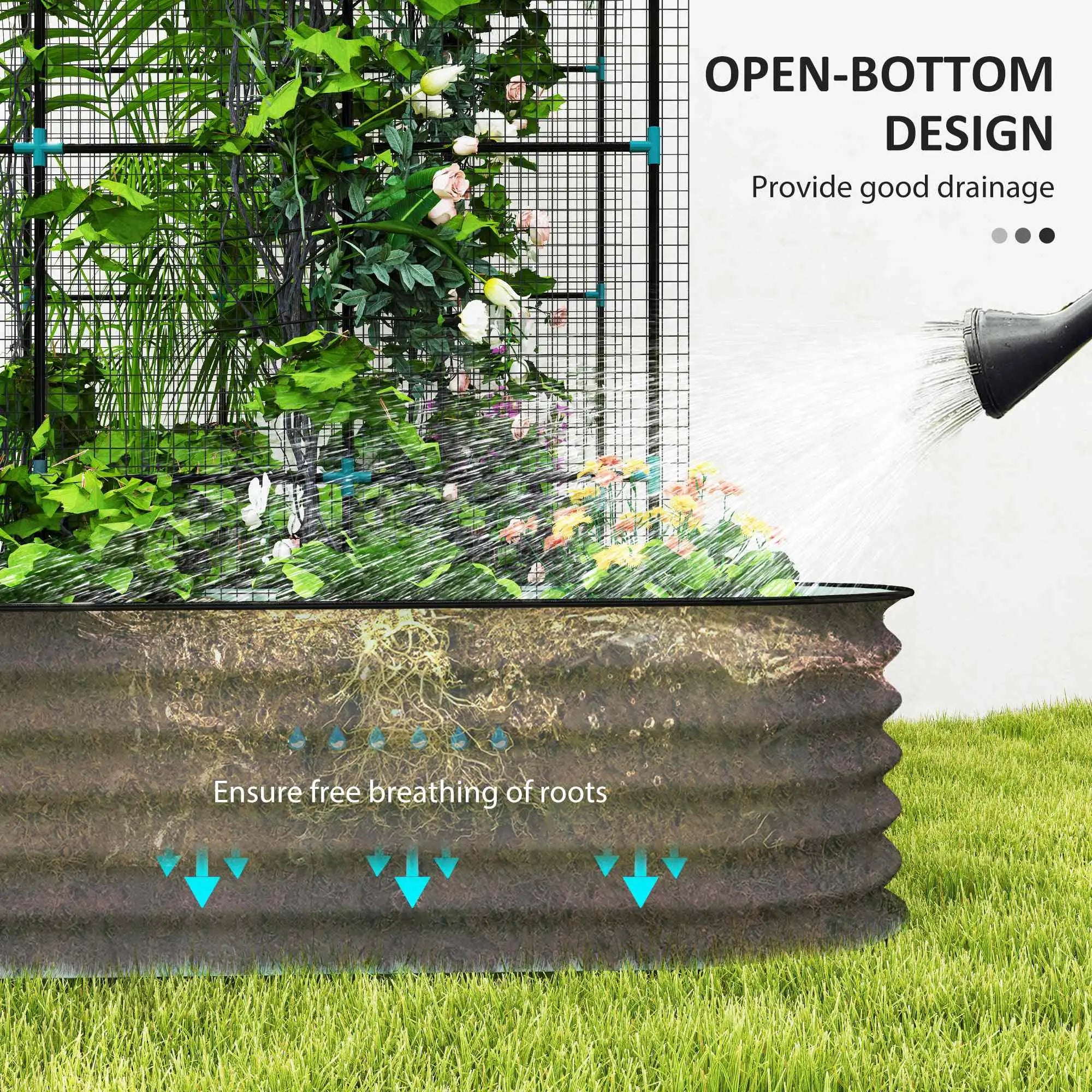 Galvanized Raised Garden Bed With Arch Trellis, Metal Planter Box Galvanized Planter Boxes at Gallery Canada