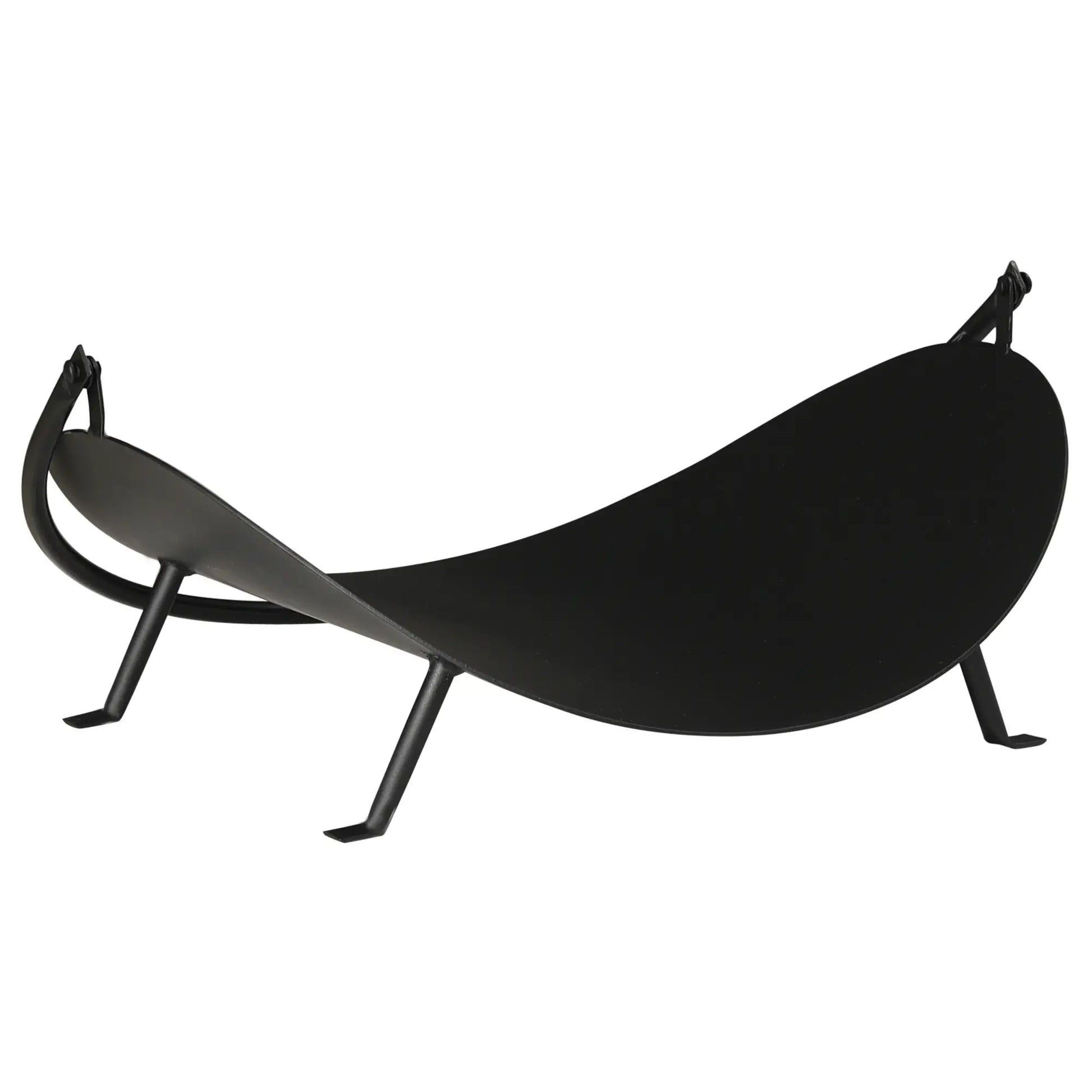 16" Firewood Log Rack, Curved Fireplace Holder, Black Firewood Racks at Gallery Canada
