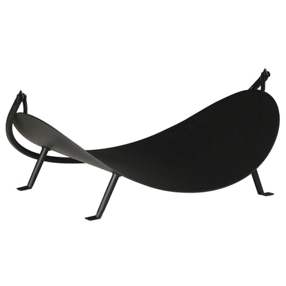 16" Firewood Log Rack, Curved Fireplace Holder, Black Firewood Racks at Gallery Canada