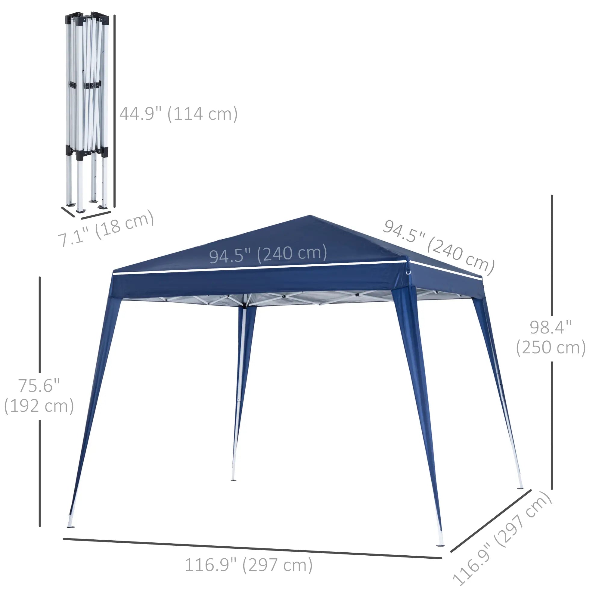 8' x 8' Pop Up Canopy, Portable Folding Tent, Blue Pop Up Canopies at Gallery Canada