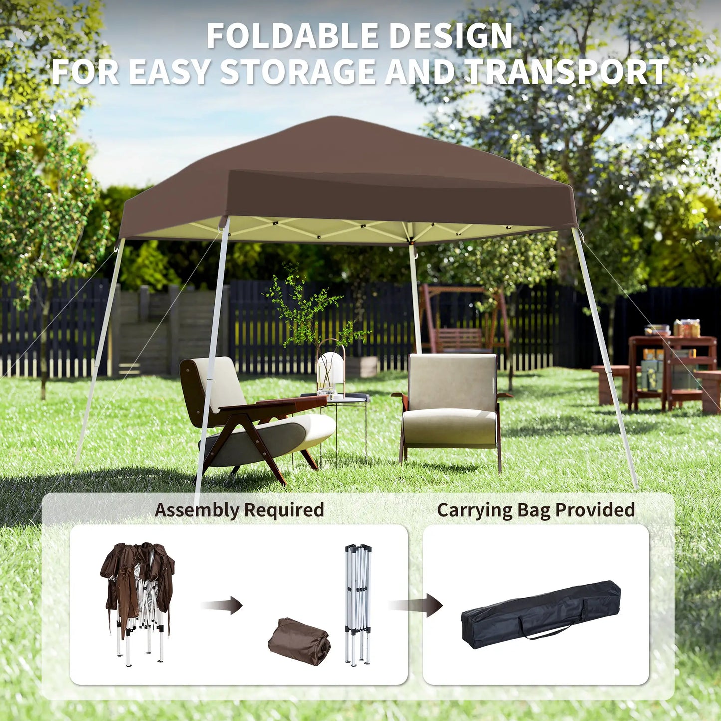 8' x 8' Pop Up Canopy, Outdoor Folding Tent, Portable Party Tent