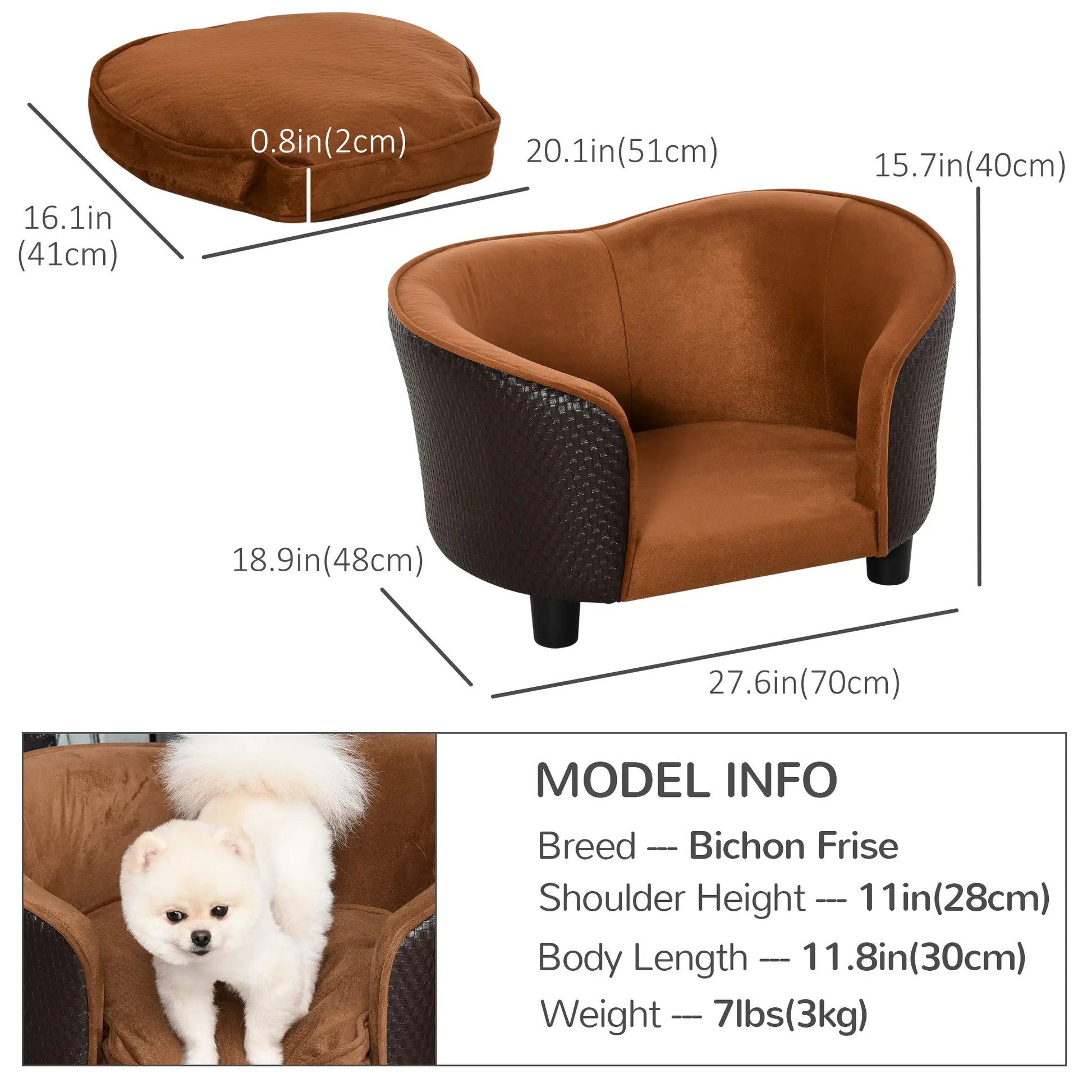 Dog Sofa, Cat Couch, Removable Washable Cushion, Miniature Dogs, White Dog Sofas at Gallery Canada