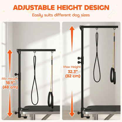 Dog Grooming Arm With Clamp, Adjustable, 18.9"-32.3", Black