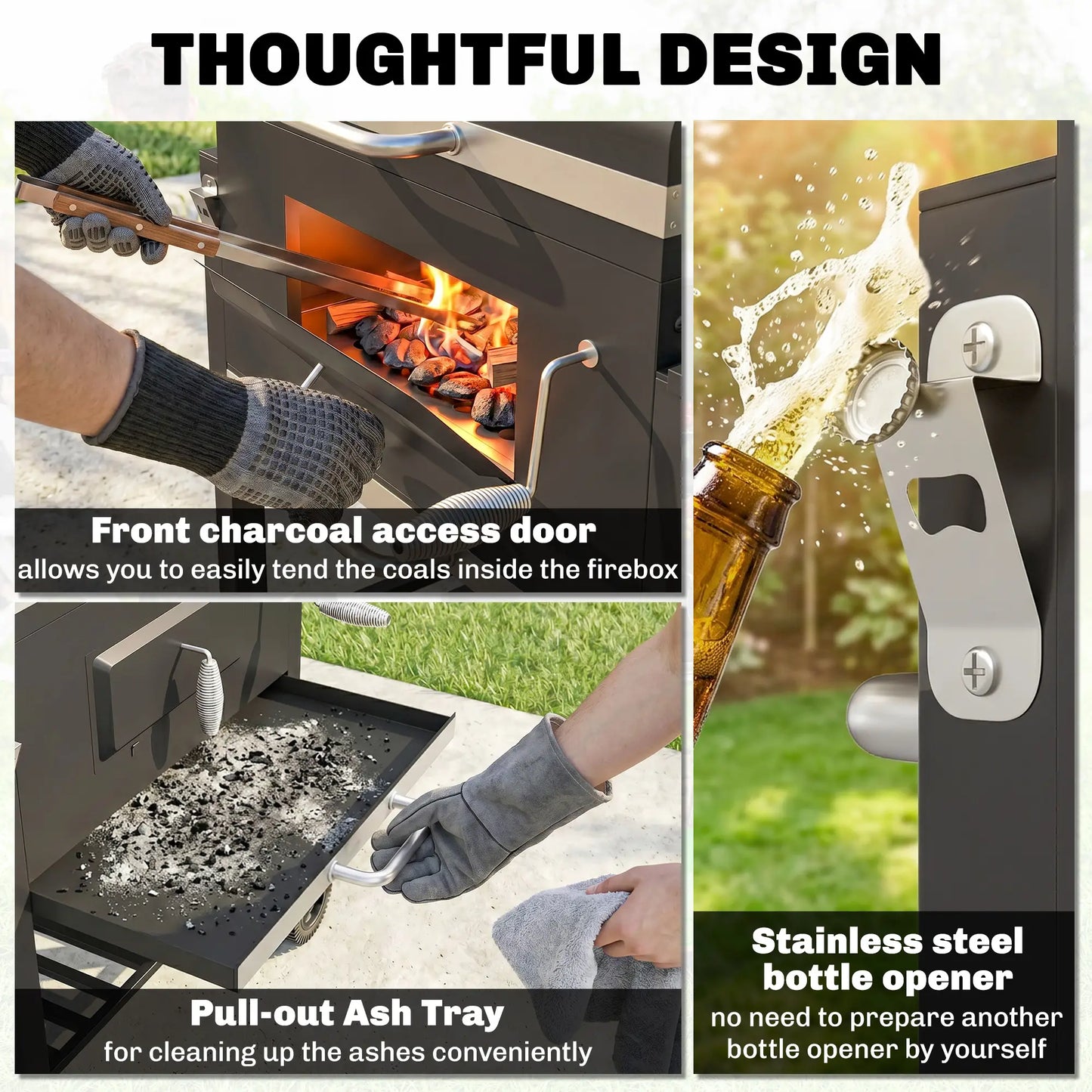 Portable Stainless Steel BBQ Trolley Grill With Wheels, Side Shelf Charcoal BBQ Grils at Gallery Canada