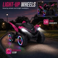 VTT pour enfants 12V, suspension arrière, 2,2 MPH, roues lumineuses, rouge