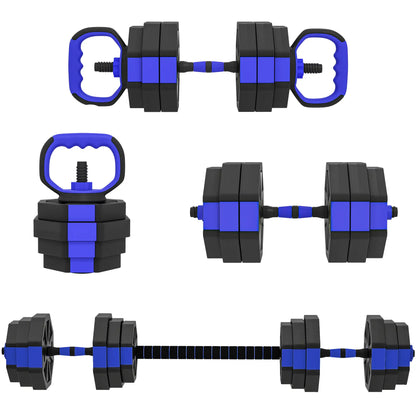 4-in-1 Adjustable Dumbbell Set, 55lbs, Blue Dumbbells & Barbells Blue at Gallery Canada