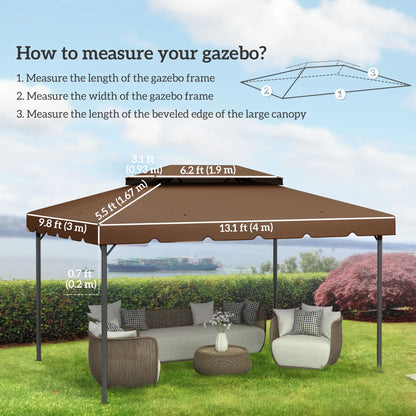 13' x 10' Gazebo Canopy, Double Vented Roof, Coffee Gazebo Canopy Replacement at Gallery Canada