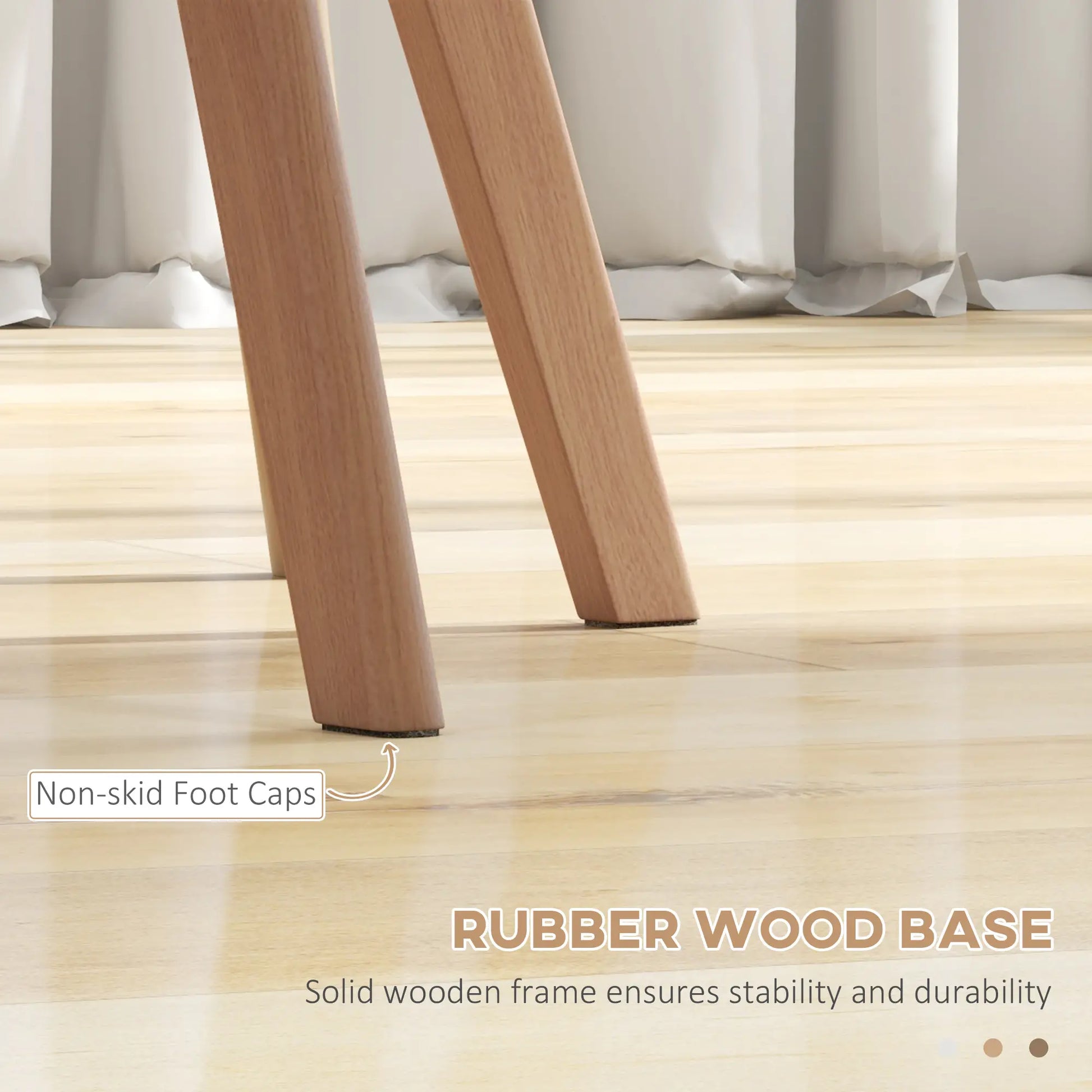 Modern Dining Table Chairs Set of 4, Rubber Wood, PU Leather Cushion Bar Sets at Gallery Canada