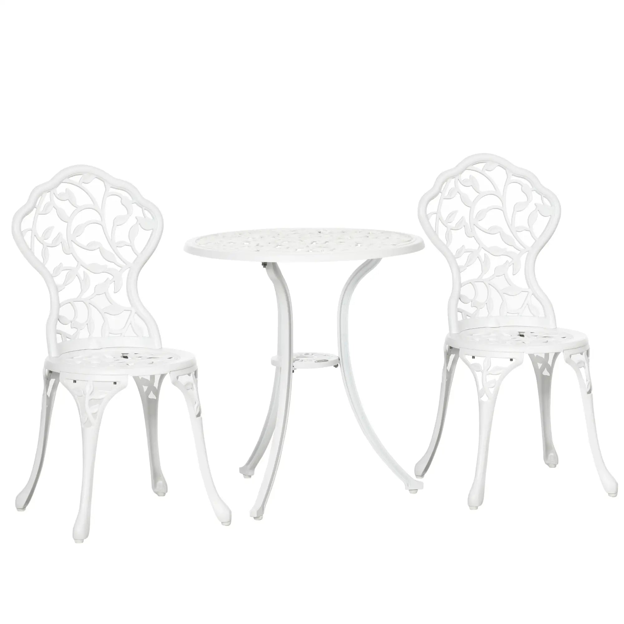 3-Piece Outdoor Furniture Set, Patio Table and Chairs, White Bistro Sets White at Gallery Canada