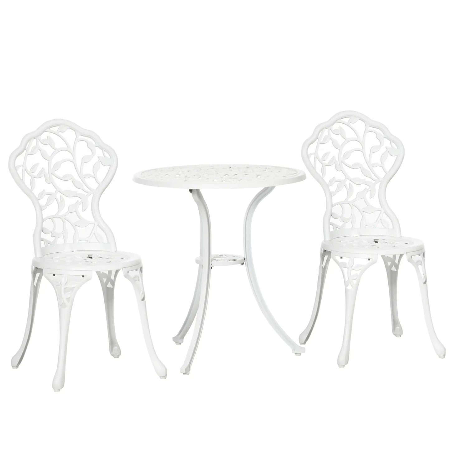 3-Piece Outdoor Furniture Set, Patio Table and Chairs, White Bistro Sets White at Gallery Canada