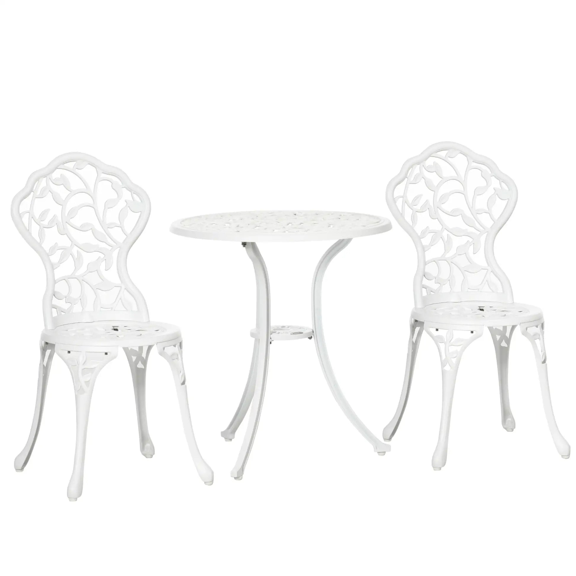 3-Piece Outdoor Furniture Set, Patio Table and Chairs, White Bistro Sets White at Gallery Canada