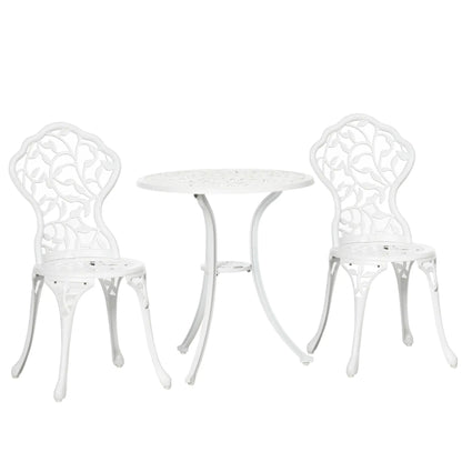 3-Piece Outdoor Furniture Set, Patio Table and Chairs, White Bistro Sets White at Gallery Canada