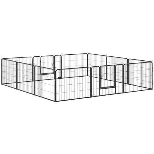 31.5"W Parc pour chien en métal, 23.5"H, 12 panneaux, Clôture pour animaux d'intérieur et d'extérieur