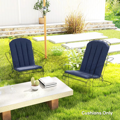 Ensemble de 2 coussins de chaise de patio, dossier haut, mousse haute densité, bleu marine