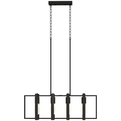 Farmhouse Kitchen Island Linear Pendant Light, 4 Rotatable Frames, Black Floor Lamps & Ceiling Fan Lights Black at Gallery Canada