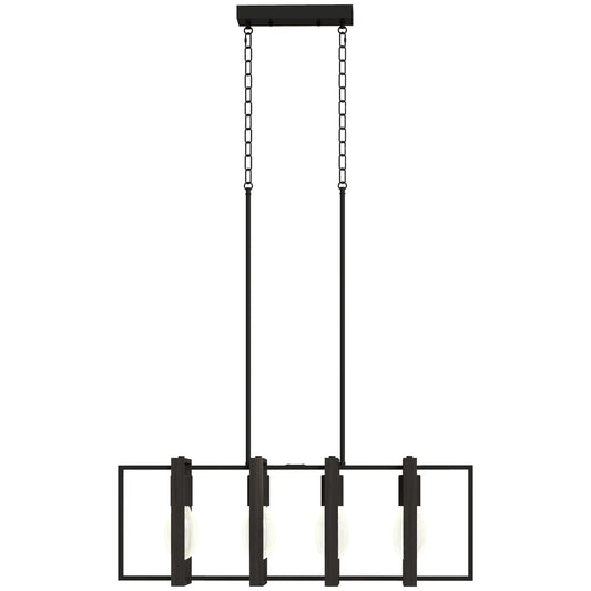Farmhouse Kitchen Island Linear Pendant Light, 4 Rotatable Frames, Black Floor Lamps & Ceiling Fan Lights Black at Gallery Canada