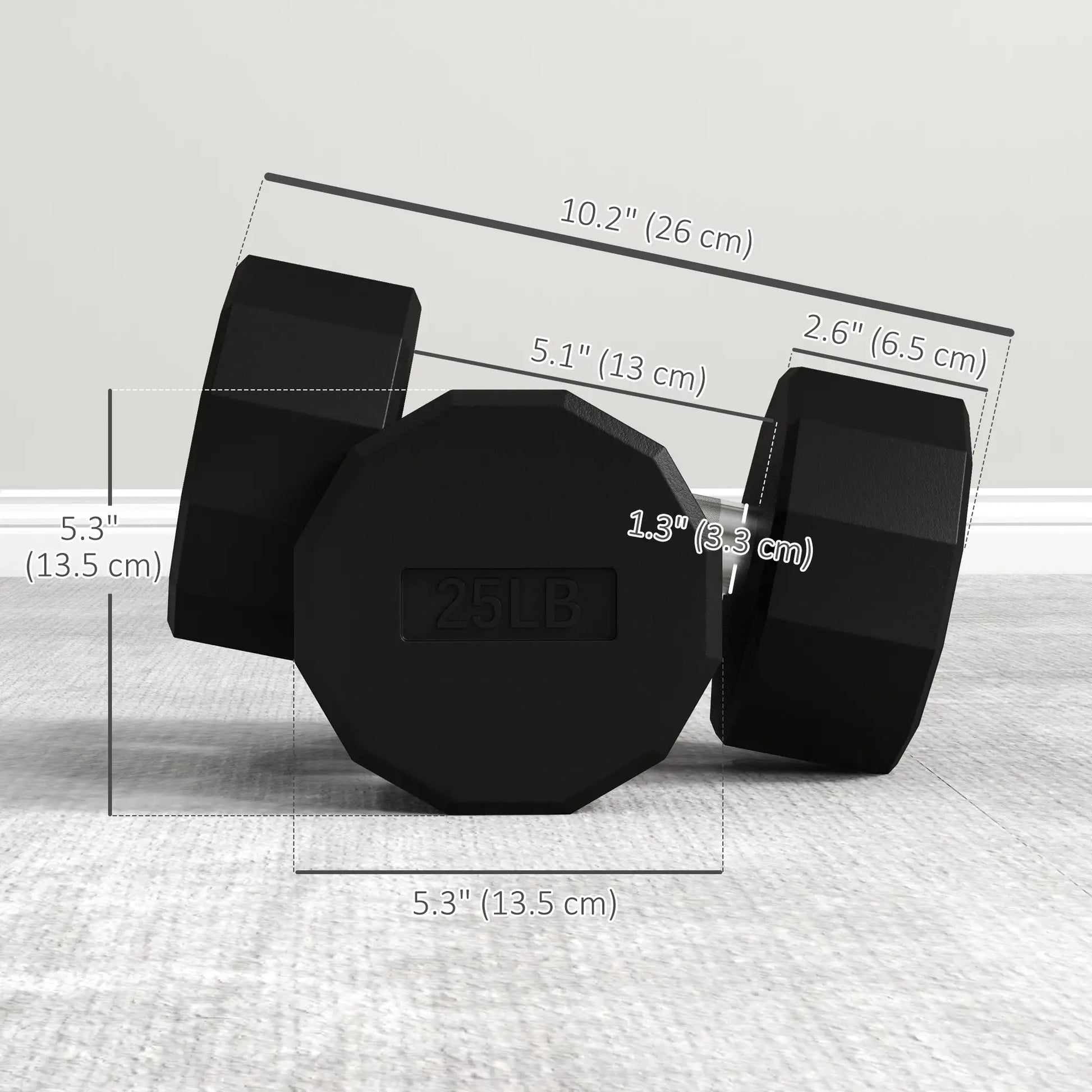 2 x 25lbs Dumbbells Set, Non-Slip Grip, Rubber Covered Weights Dumbbells & Barbells at Gallery Canada