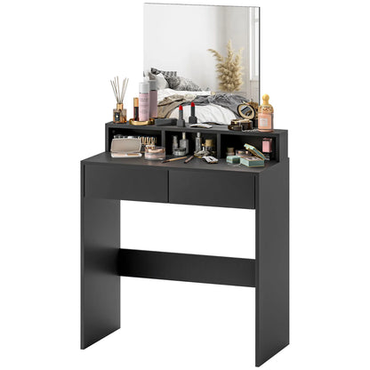 Modern Makeup Vanity Desk with Mirror, Drawers, Black Dressing & Vanity Tables Black at Gallery Canada