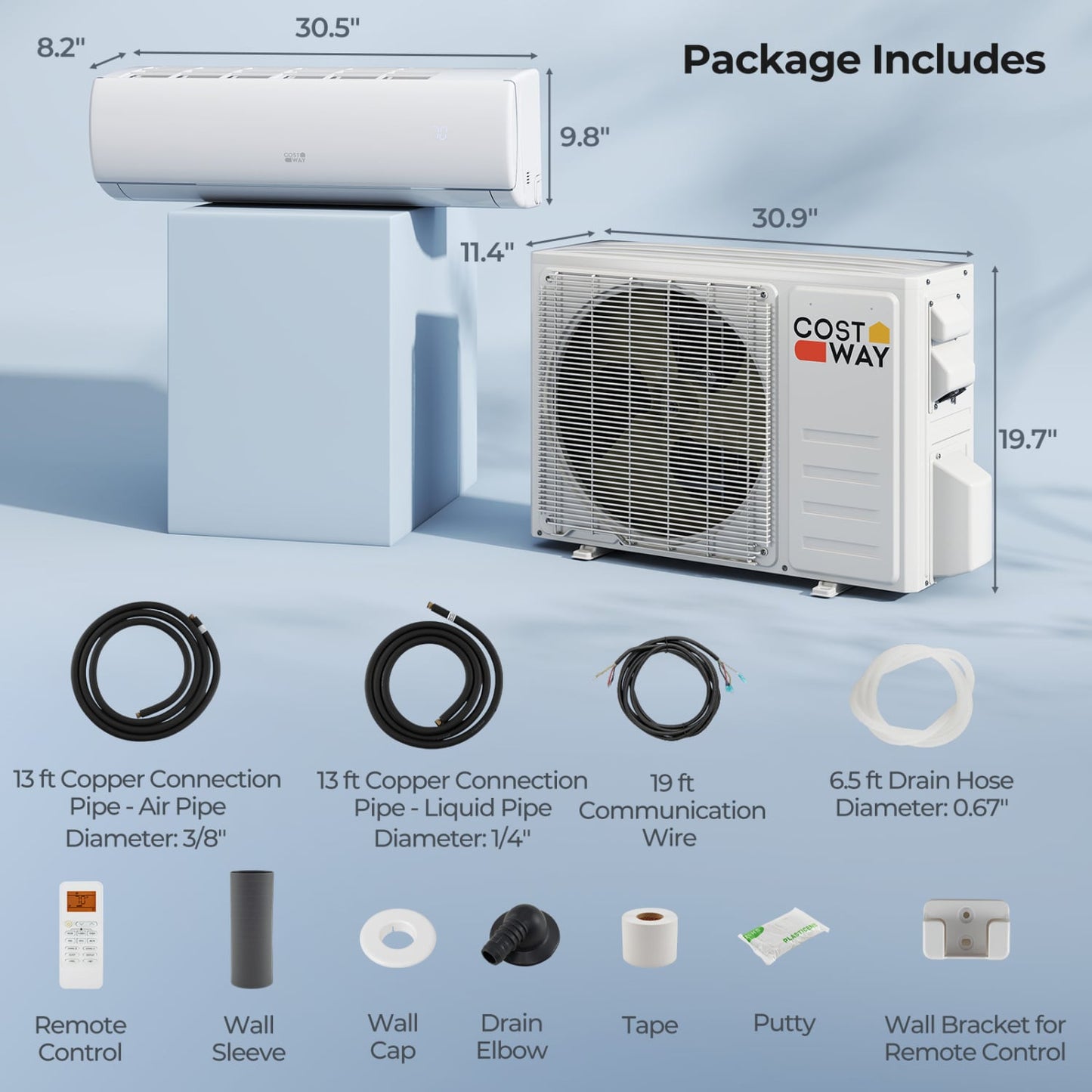 11500 BTU 208/230V Mini Split Air Conditioner, Heater Pump System, White Mini Split Air Conditioners at Gallery Canada