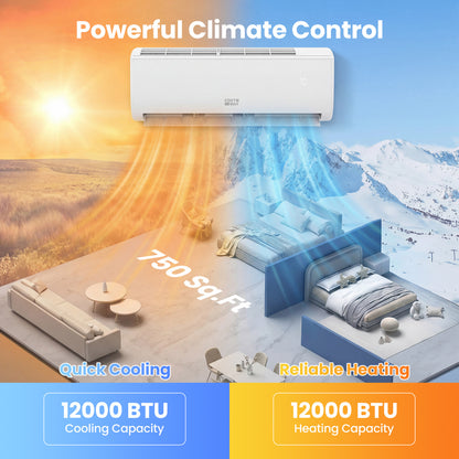 12000 BTU 20 SEER2 115V Mini Split AC And Heater, White Mini Split Air Conditioners at Gallery Canada