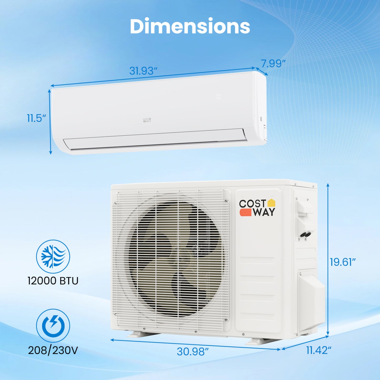 12000 BTU 20 SEER2 Mini Split Air Conditioner, Heater, White Mini Split Air Conditioners at Gallery Canada