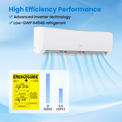 24000 BTU 21 SEER2 Mini Split AC Heater, White Mini Split Air Conditioners at Gallery Canada