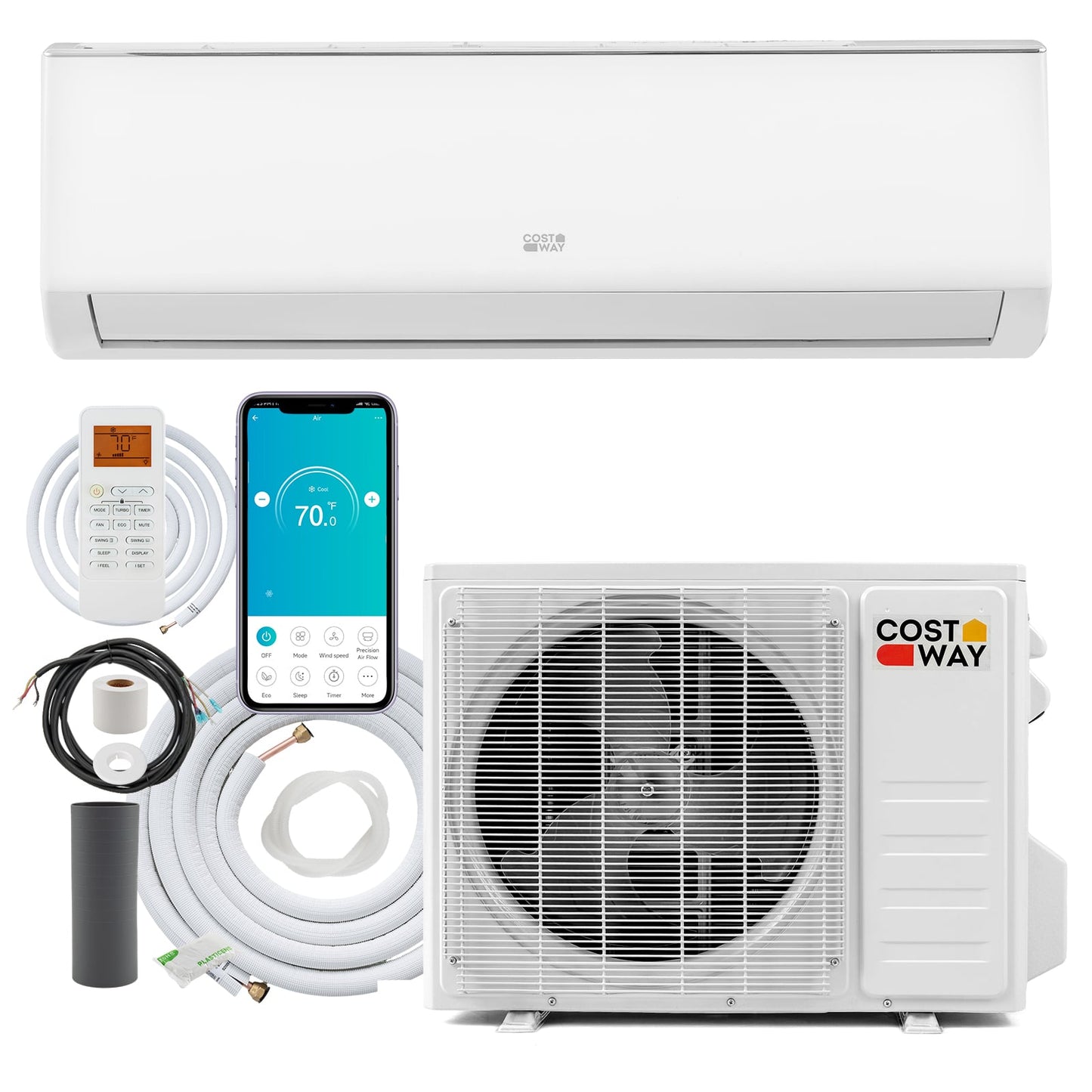 9000 BTU 19 SEER2 Mini Split Air Conditioner And Heater, White Mini Split Air Conditioners White at Gallery Canada