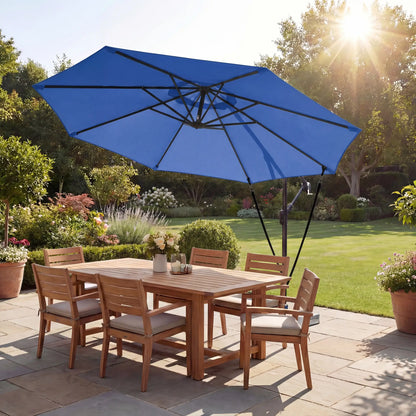 10FT Cantilever Patio Umbrella, With Cover And Wind Ropes, Navy Blue Offset Cantilever Umbrellas at Gallery Canada